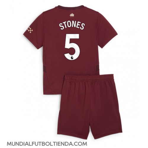 Camiseta Manchester City John Stones #5 Tercera Equipación Replica 2024-25 para niños mangas cortas (+ Pantalones cortos)